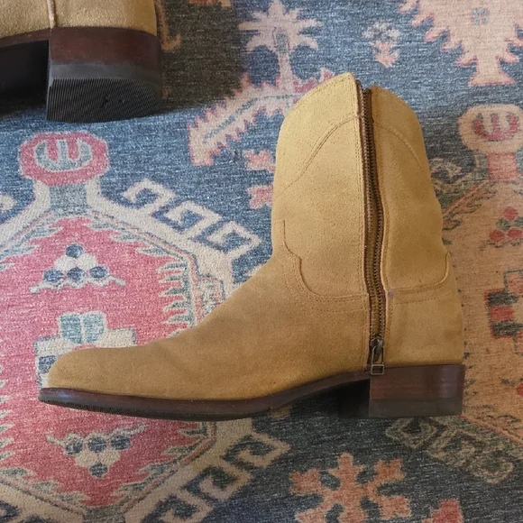 Tecovas Suede Short Western Boots in Tan - Picture 2 of 6